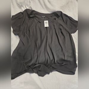 NWT Black Challis Sheer Torrid Blouse